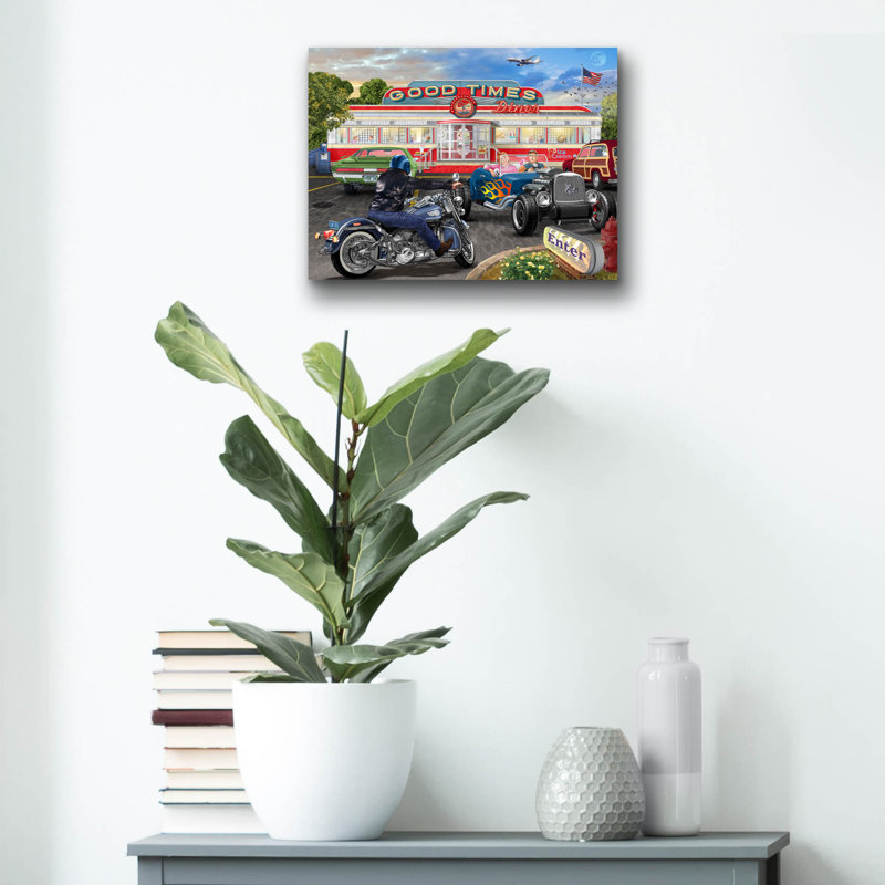 «Good Times Diner» par Bigelow, illustrations sur verre acrylique, H 12 po x l 16 po x P 0,13 po