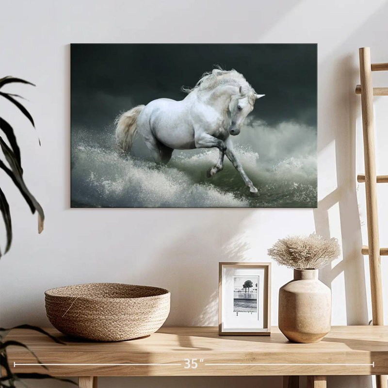 Cheval blanc Brampt, H 16 po x l 24 po