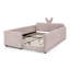 Lit plateforme double à oreilles et oreilles de lapin l 75,5 po x P 83 po x H 25 po Luna Collection