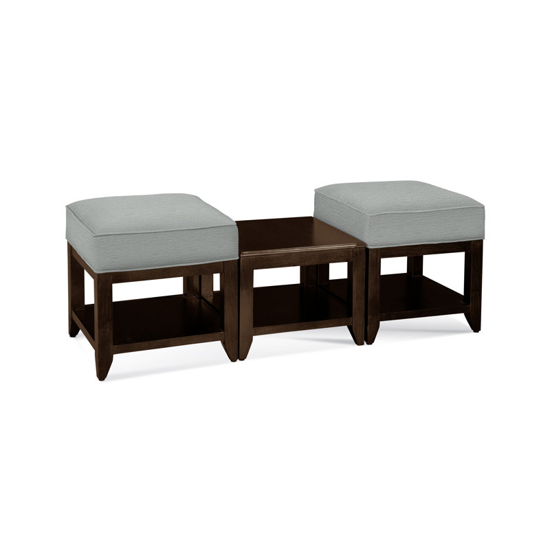 Elements Upholstered Cube Ottoman, Oatmeal Crypton Performance; 0822-74, Coffee