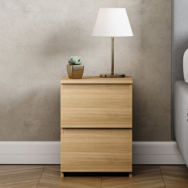 Cunha 29.5cm W Manufactured Wood Bedside Table, Pine