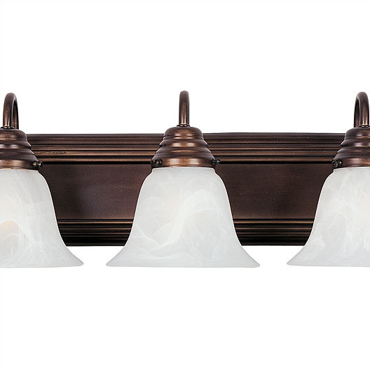Vincente 3 - Light Dimmable Vanity Light, Marble/Oil Rubbed Bronze