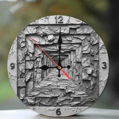 2D Abstract Geometric Wall Clock Art Design