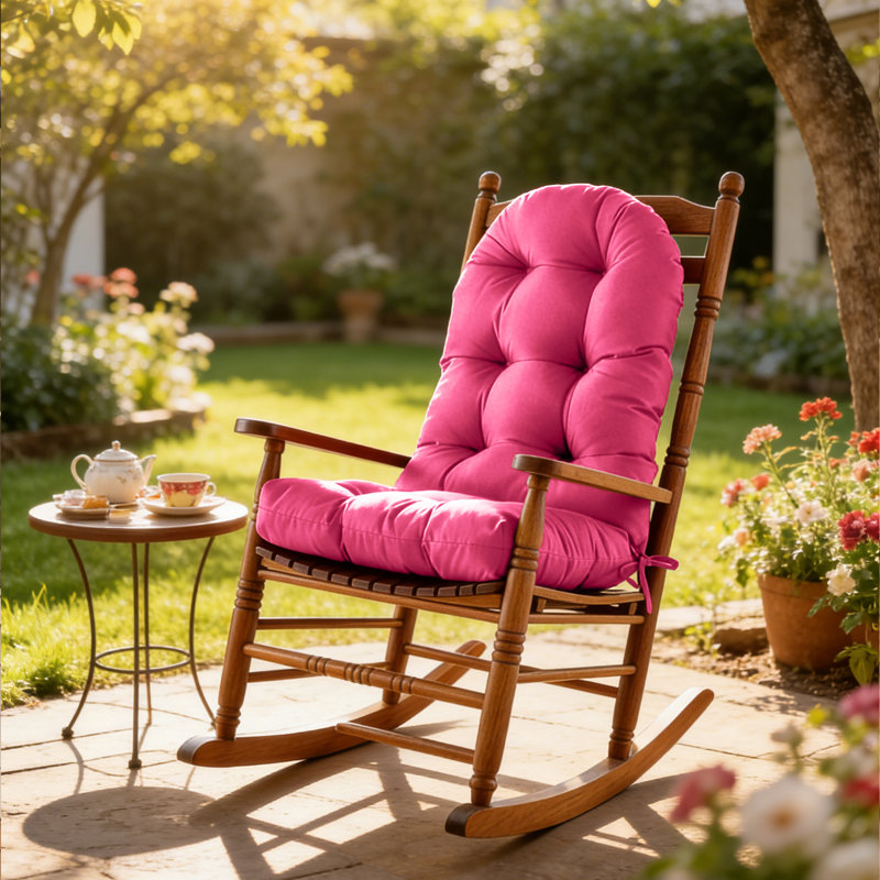 Coussin de siège haut dossier - Coussin de chaise Adirondack imperméable pour l'extérieur pour mobilier de patio avec attache, couleur vibrante, rembourrage élastique de qualité supérieure, utilisation multi-scénario, rose