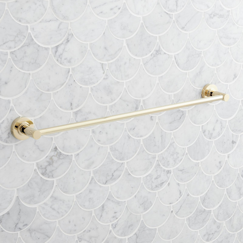 Lexia 24'' Wall Mounted Towel Bar, Polished Brass, 2.19" H x 26" L x 3" D