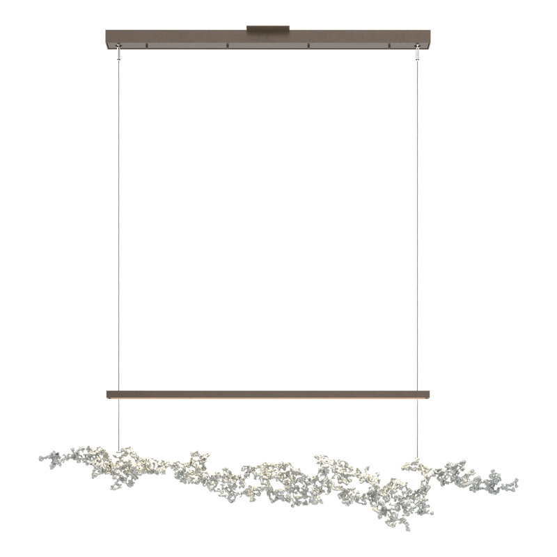 Luminaire suspendu linéaire à 1 lumière pour îlot de cuisine Coral, Platine rétro, Bronze