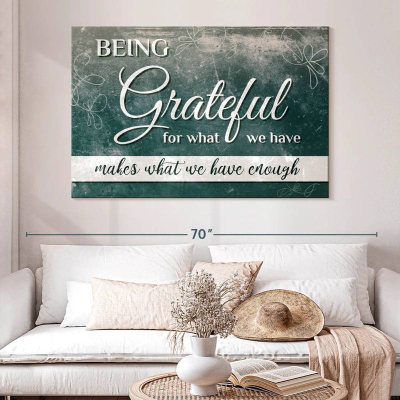 Tergel Being Grateful Quote, 34" H x 51" W