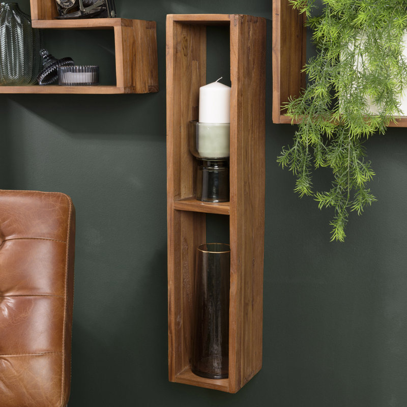 Ahlers Teak Solid Wood Floating Shelf, 15.4cm H x 75cm W x 15cm D