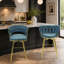 Ensemble de tabourets de bar 26 po en suède de 26 po avec tabourets de bar sans pieds réglables, 360 tabourets de bar pivotants avec tabouret de bar et repose-pieds-247261797-247261796-247261793