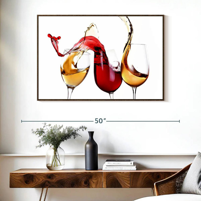 Éclaboussures de vin, Cadre flottant noyer, 40 po x 27 po