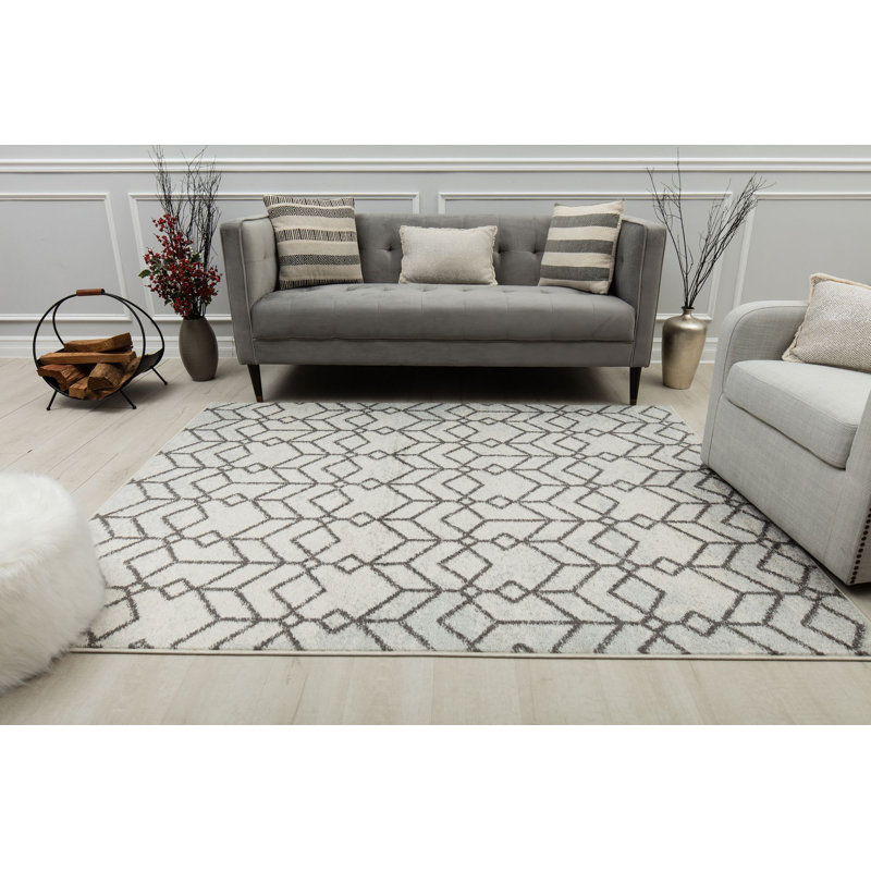 Tapis blanc Ildiko Knox, Rectangle 8 pi 3 po x 10 pi