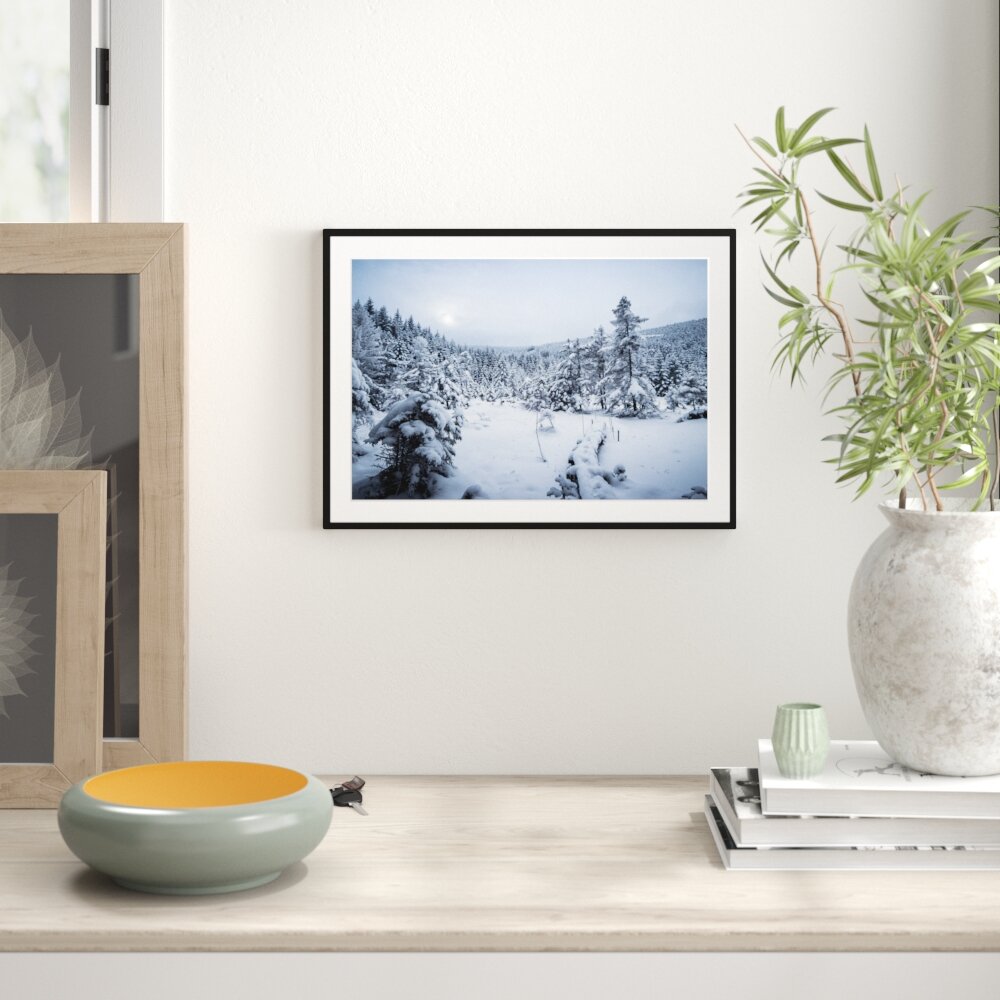 Gerahmtes Poster Winterlandschaft vereister See