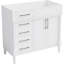 Meuble-lavabo de salle de bain sans lavabo / Armoire de rangement autoportante avec 2 tiroirs et un meuble-lavabo à tiroir basculant seulement / Tablette réglable en hauteur