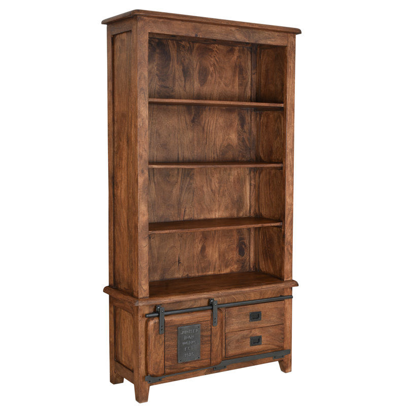 Gratian 185 cm H x 100 cm W Solid Wood Standard Bookcase