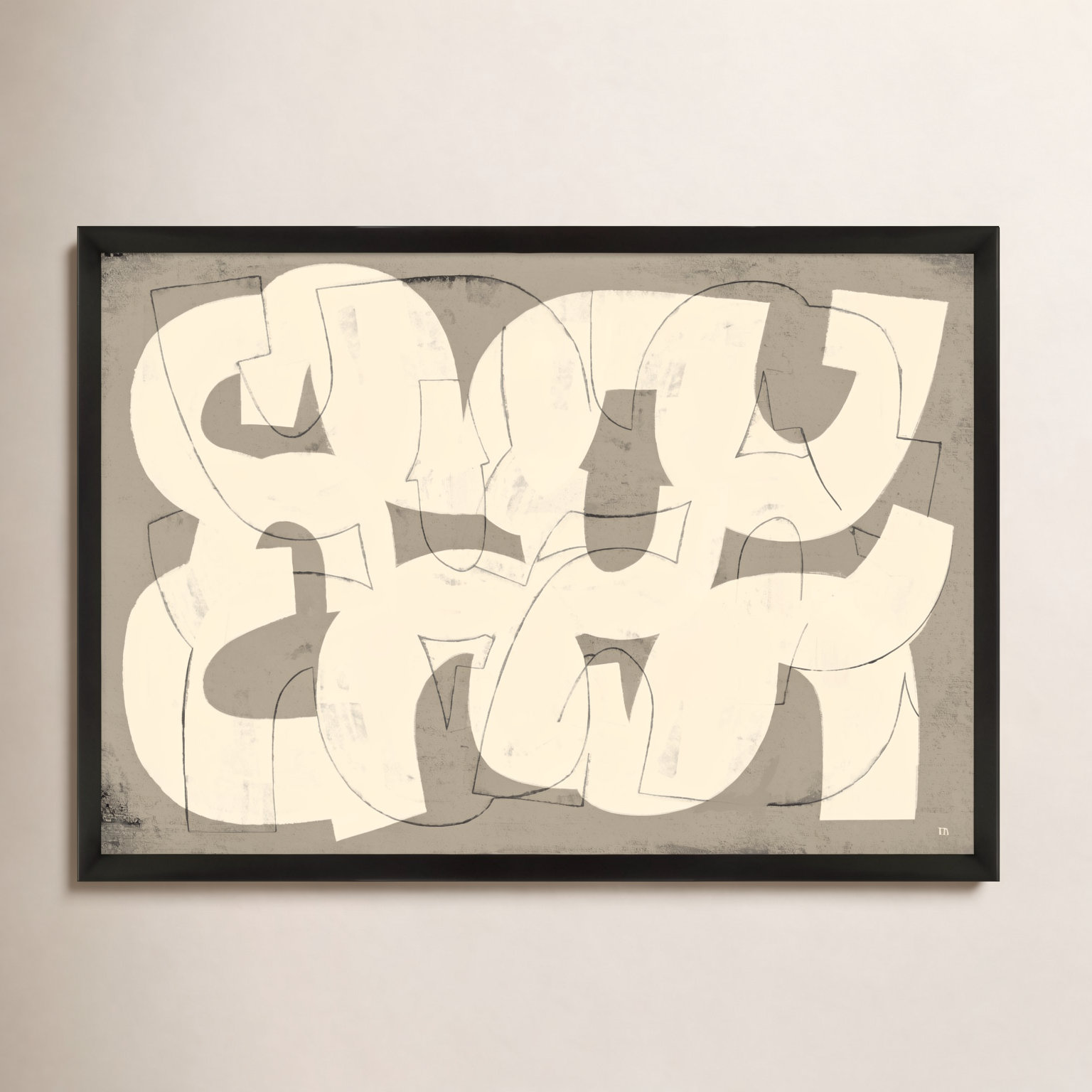 Drawing By StudioM by StudioM, Black Framed Paper, 26.5" H x 38" W x 1.25" D