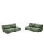 Canapé de salon modulaire vert - Élégant canapé en tissu de chenille avec dossier inclinable à 70 degrés et coussins cylindriques, configuration flexible, plusieurs configurations