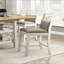 Ensemble de 2 chaises à hauteur de comptoir, siège et dossier rembourrés en tissu de style champêtre décontracté gris