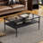 Coffee Table and End tables Set of 3, Tempered Glass Table with MDF layer, Modern Tables for Living Room , Gray Glass-1589476492