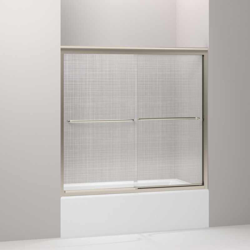 Porte de salle de bain 57" x 55,75" avec technologie cleancoat® Fluence, Bronze brossé anodisé