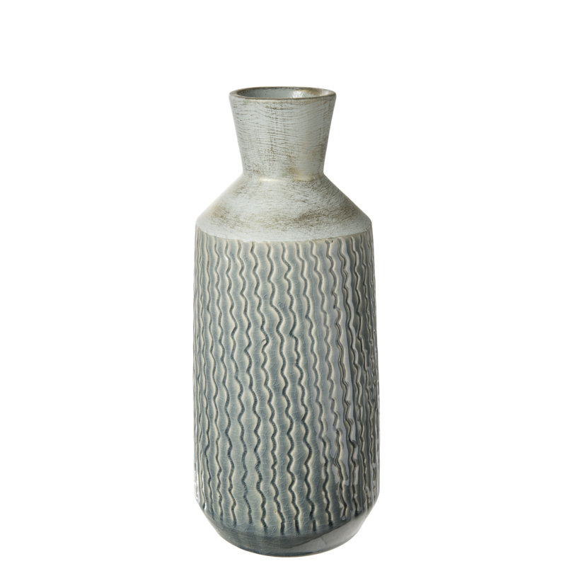 Dilys Ceramic Table Vase, Cyan Green, 13" H x 5.25" W x 5.25" D