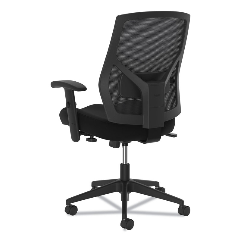 Black Mesh High-Back Swivel Task Chair with Adjustable Arms