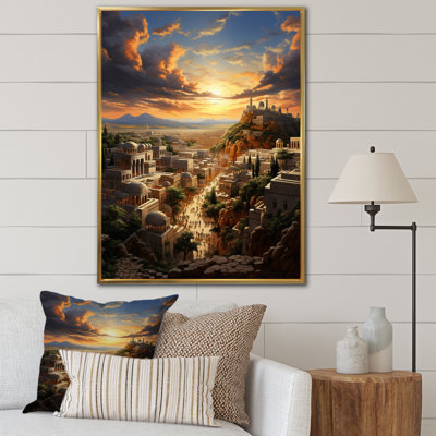 Judaïsme, paysage urbain de Jérusalem II, art sur toile