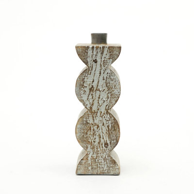 Bougeoir | Porte-bougie décoratif en bois | 3 x 9 po