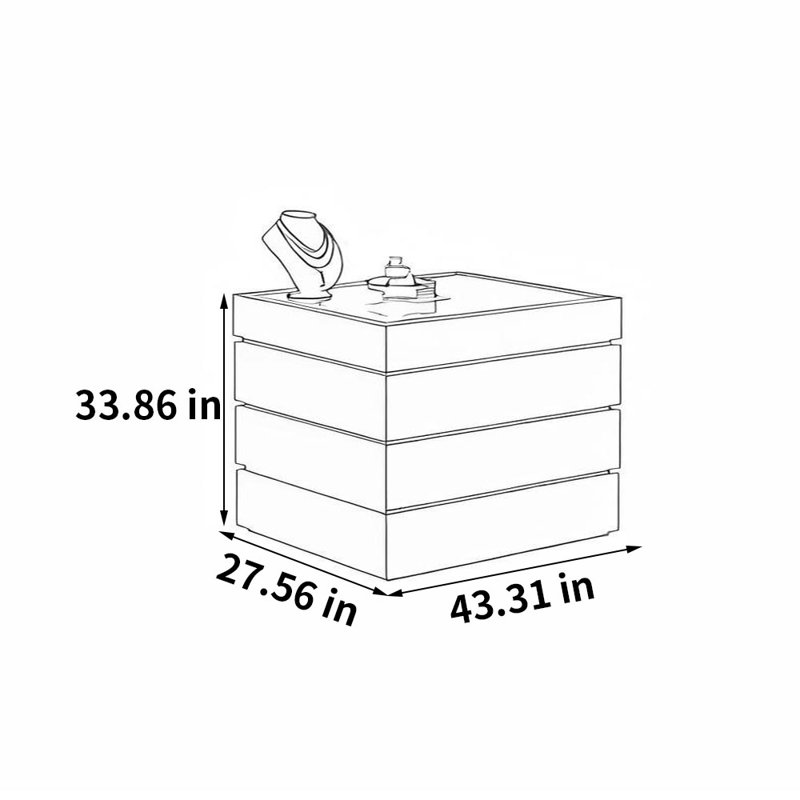 Simple Jewelry Storage Dresser Drawers Cabinet, Khaki