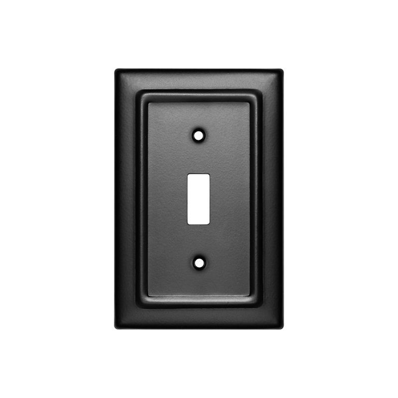 Architectural 1-Gang Toggle Light Switch Standard Wall Plate, 1, Matte Black