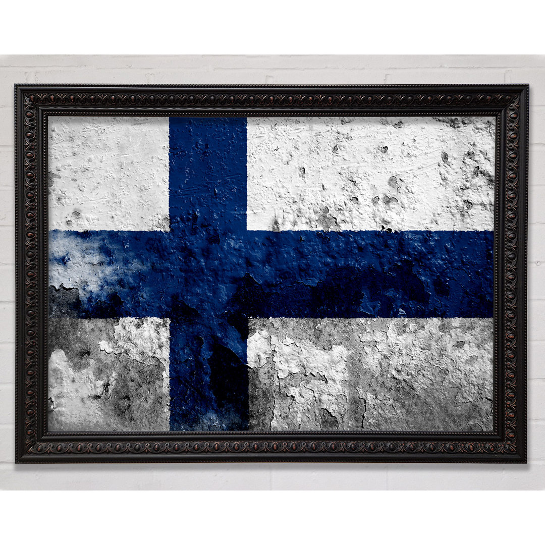 Finnland Flagge - Einzelner Bilderrahmen Kunstdrucke