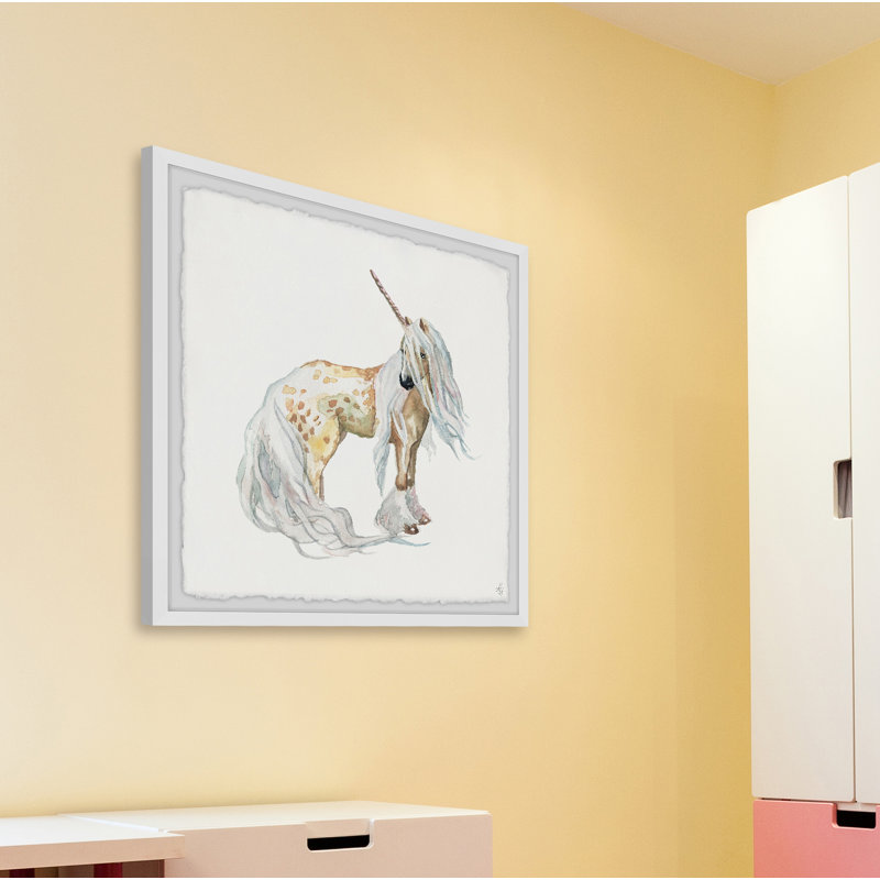 Nina Golden Unicorn, reproduction encadrée, H 12 po x l 12 po