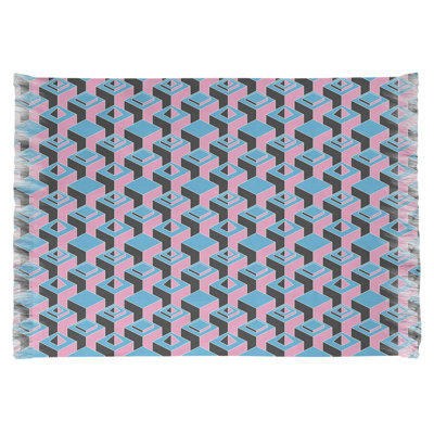 Tapis bleu/rose skyscrapers