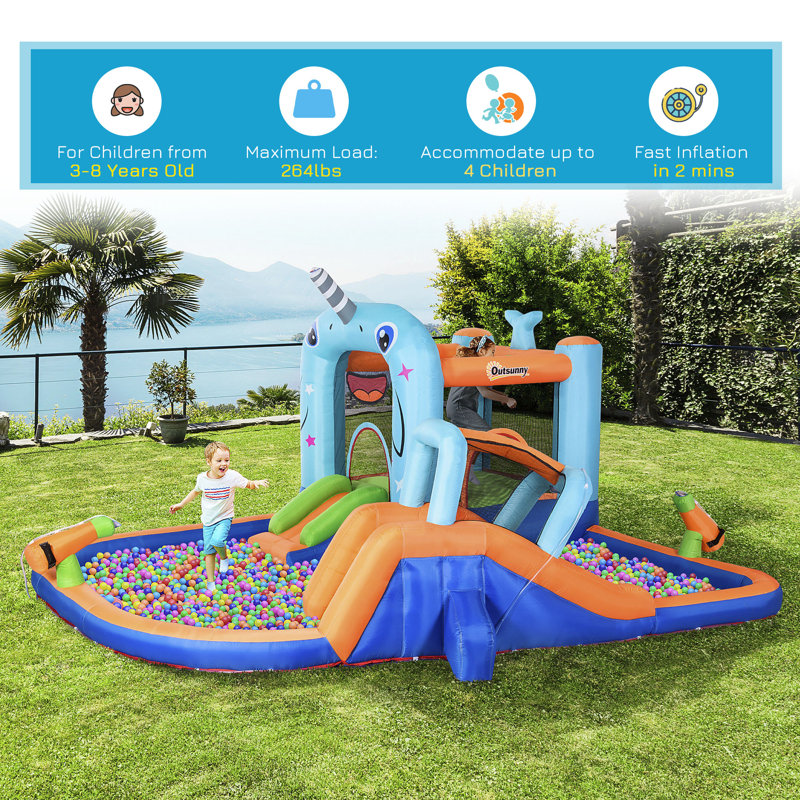 14' x 14' Bounce House with Water Slide and Air Blower