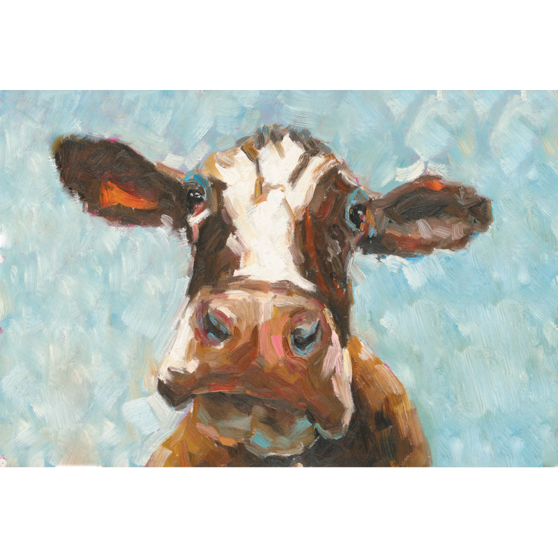 How Now Brown Cow, H 32 po x l 48 po, Papier avec cadre simple argenté, Oui