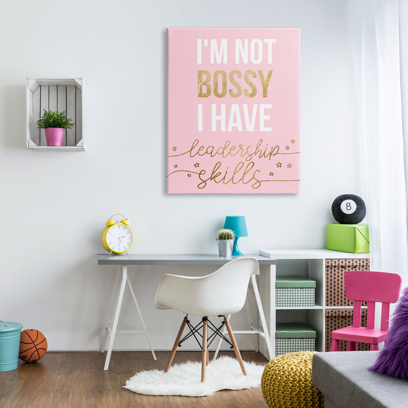 Not Bossy, H 48 po x l 36 po x P 1,5 po, Toile tendue