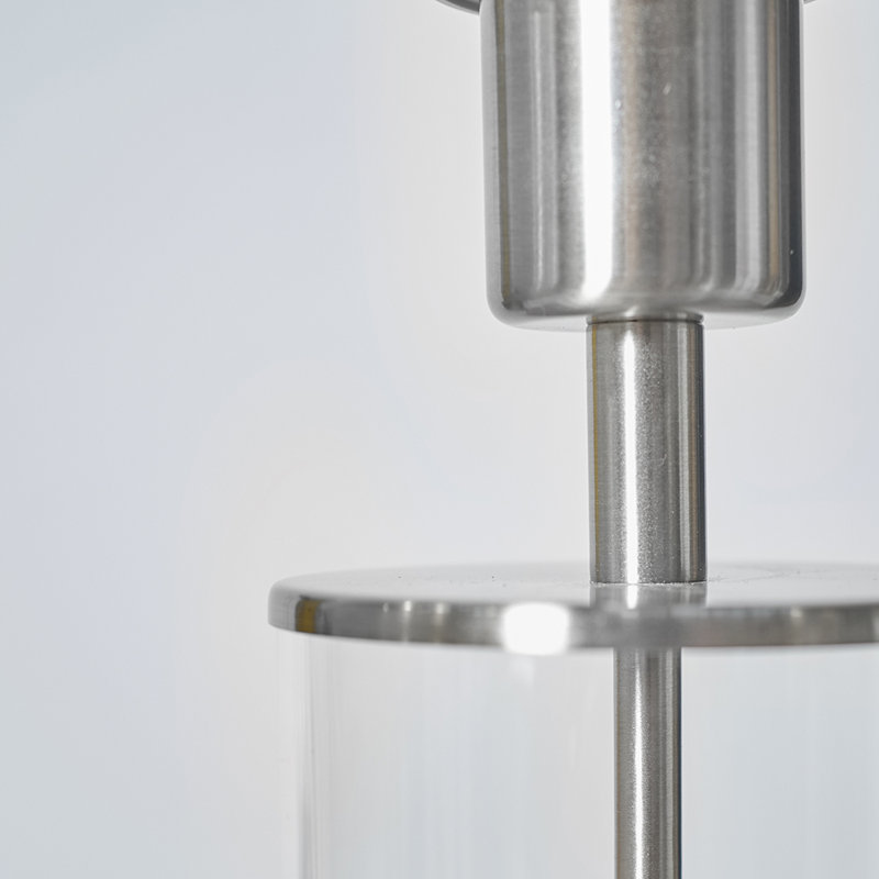Pisinemo Glass Lamp Base Lamp, Brushed Chrome