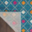 Tapis bleu à motif géométrique Gillsville-1750588985