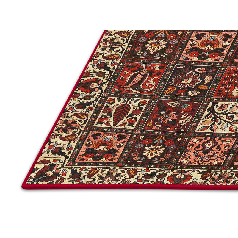 Tapis floral orange / brun / beige, Rectangle de 2 pi x 3 pi