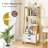 2PCS Bookshelf w/ 2 Storage Drawers Sturdy Metal Frame Anti-toppling Devices-207864266