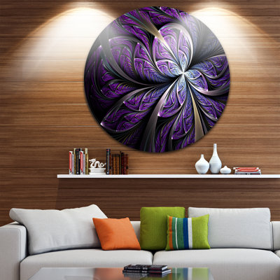 « scintillant mauve fractal fleur », impression sur métal