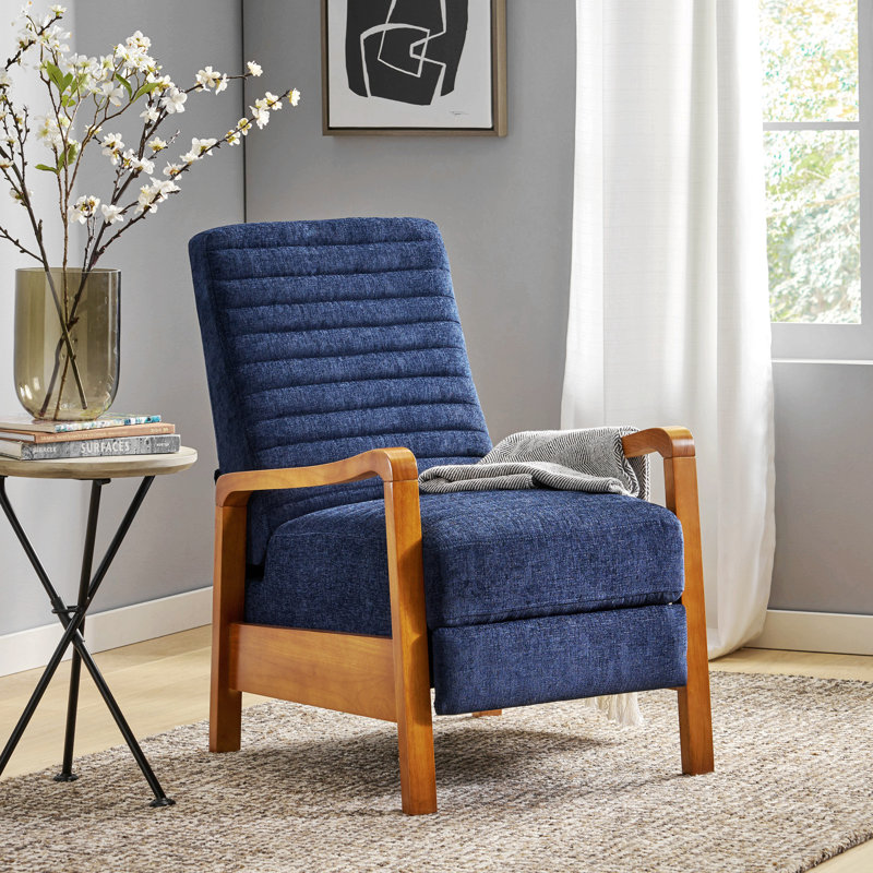 Fauteuil inclinable manuel en tissu et bois