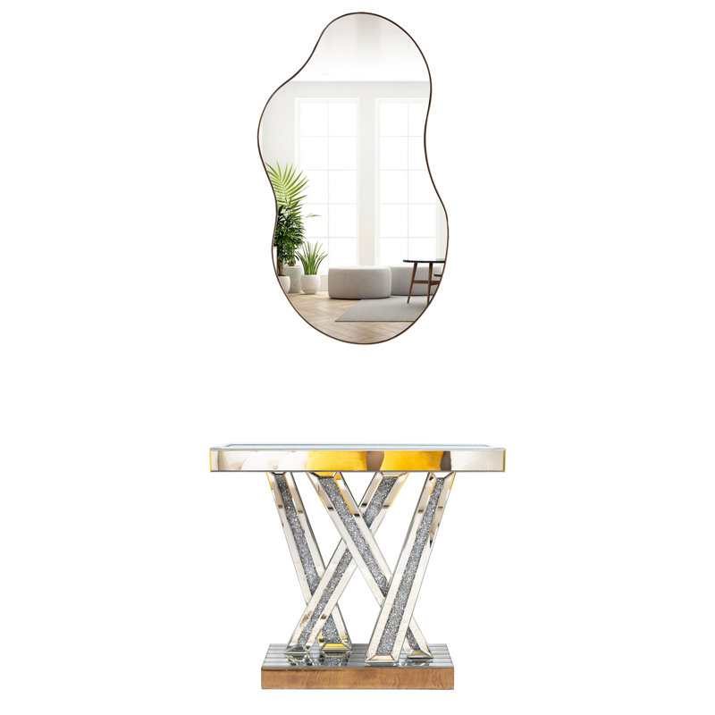 Ensemble de console et miroir 35,43 po Amla