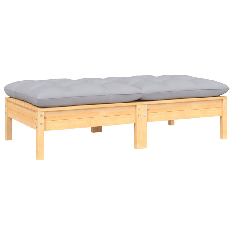 Coyan 50'' Wide Patio Sofa with Cushions, Gray, Natural