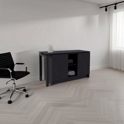 Desk 28.5" H, 2 Doors, 5 Shelves, 2 Legs, Home Office