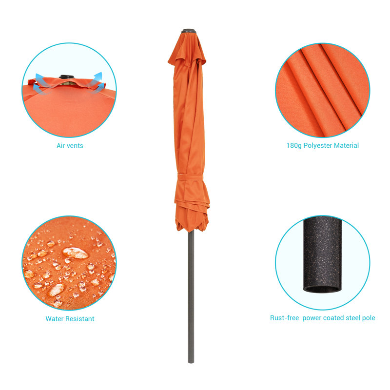 Parasol de marché 90 po Daljeet, Orange