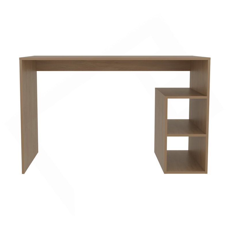 Computer Desk, 3 Shelves, Light Pine