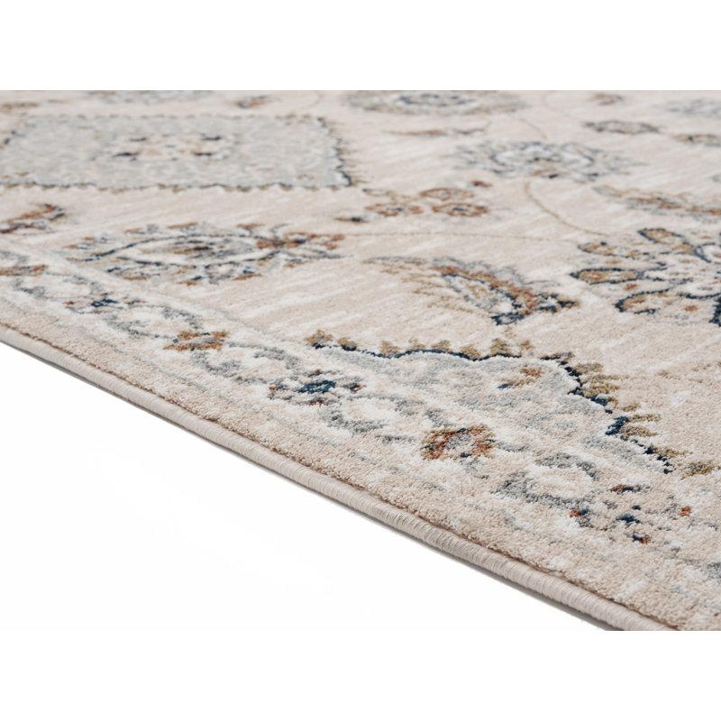 Tapis beige Berangere, Tapis de couloir 2 pi 7 po x 7 pi 2 po