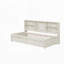 Lit de jour simple avec étagères latérales, 2 tiroirs de rangement et port USB intégré - Mobilier de chambre à coucher blanc crème-1068735572