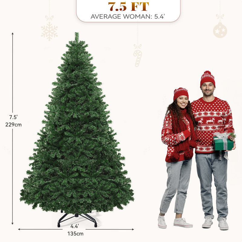 7.5ft Artificial Pine Christmas Tree with 1346 Tips