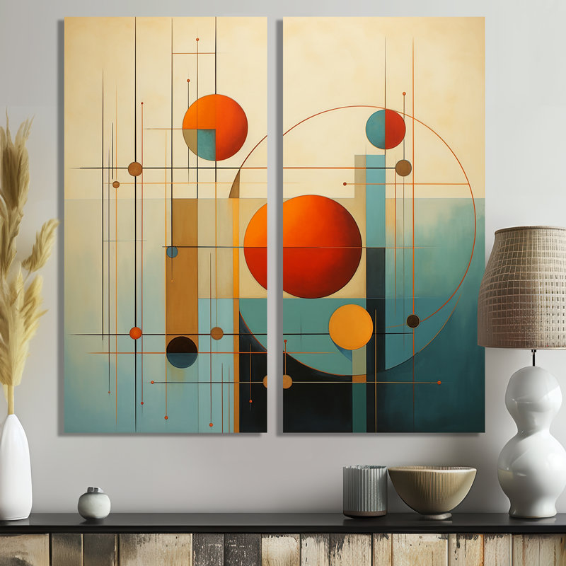 «Serendipity Abstract Mid-Century Geometrics VI», reproduction sur toile abstraite de style Mid-Century, 40" H x 40" W